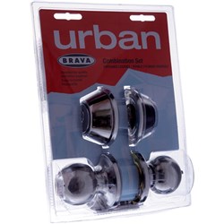 BRAVA Urban Combo Deadbolt and Knob Set LW4 Satin Stainless Steel Display Pack - BRT3632DP