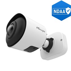 Milesight AI Panoramic Series 8MP 180-Degree Mini Bullet Network Camera with 1.68mm Fixed Lens, NDAA Compliant, IP67 and IK10 - MS-C8165-PE