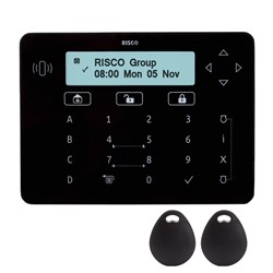 RISCO Elegant Keypad, Black, includes 2 Prox Tags, suits LightSYS+ and LightSYS2 - RPKELPB0000A