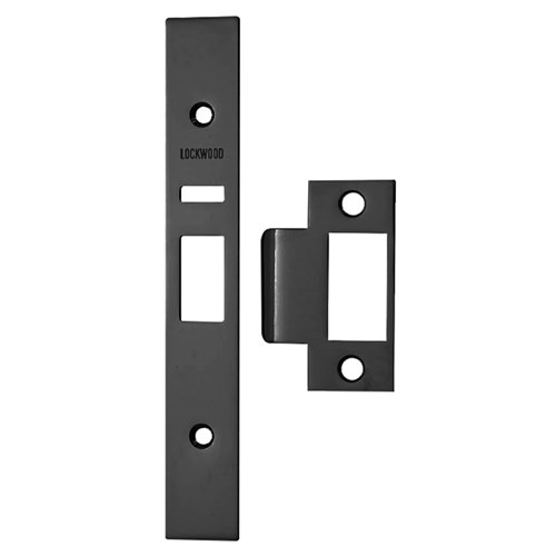 Lockwood Synergy 3570 Finish Kit including Face Plate, Strike and Screws to suit 3570 and 3572 Powdercoated Matt Black - 3570-PCKIT