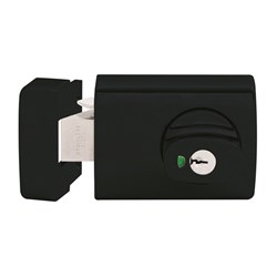 Lockwood 001 Double Cylinder Deadlatch with Knob and Timber Frame Strike in Black Display Pack - 001-1K1MBKDP