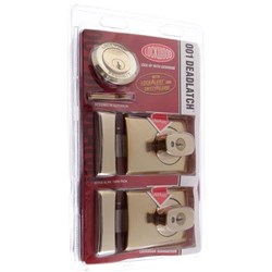 Lockwood 001 Double Cylinder Deadlatch with Knob and Timber Frame Strike in Everbrass Display Pack of 2 - 001-1K2EVBDP
