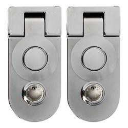 Lock Focus Round End Push Button Compression Latch, Bright Chrome Finish in Pack of 2 - I/2302/3