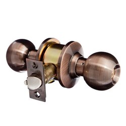 BRAVA Urban Cylindrical Entrance Knob Set TE2 Profile KD with Adjustable 60/70mm Backset Antique Copper - 100CBAAC