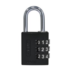 ABUS P/LOCK 144/30 BLK ALUM BODY 3 WHEEL COMBO DP