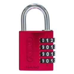 ABUS P/LOCK 144/40 RED ALUM BODY 4 WHEEL COMBO BOX