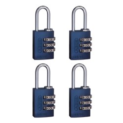 ABUS P/LOCK 145/20 BLU DP ALUM BODY 3 WHEEL COMBO Pkt=4