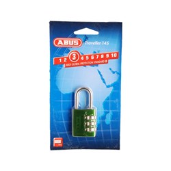 ABUS P/LOCK 145/30 GRN DP C/BLISTER 3 WHEEL COMBO