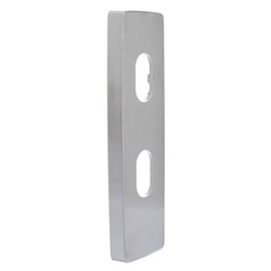 Lockwood Furniture Square End Plate Concealed Fix with Dual Cylinder Holes Satin Chrome - 1810SC