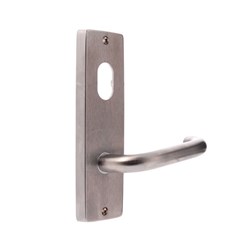 Lockwood Furniture Square End Plate Visible Fix with Cylinder Hole and 70 Lever Satin Chrome - 1901/70SC