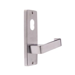 Lockwood Furniture Square End Plate Visible Fix with Cylinder Hole and 90 Lever Satin Chrome - 1901/90SC