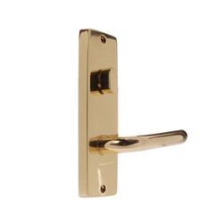 Lockwood Furniture Square End Plate Visible Fix with Turnsnib and 70 Lever Polished Brass - 1904/70PB