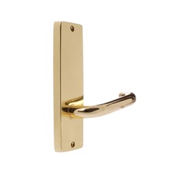 Lockwood Furniture Square End Plate Visible Fix with 70 Lever Polished Brass - 1905/70PB