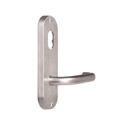 Lockwood Furniture Round End Plate Visible Fix with Cylinder Hole and 70 Lever Satin Chrome - 2901/70SC