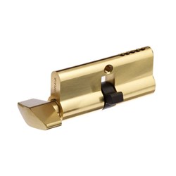 BRAVA Urban Euro Single Cylinder and Turn with Fixed Cam LW4 Profile KD Rekeyable Polished Brass 62mm - 3162HPBCT