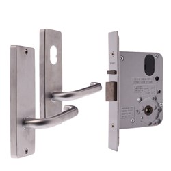Lockwood 3572 Classroom Lock Kit with 1801/70 1905/70 Square End Plate Furniture Satin Chrome without Cylinder - 3572KIT05NOCYL