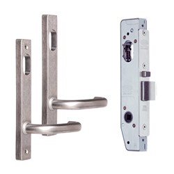 Lockwood 3782 Narrow Stile Double Cylinder Lock Kit with Square End Plate Furniture Satin Chrome without Cylinder - 3782KIT01NOCYL
