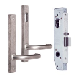 Lockwood 3782 Narrow Stile Classroom Lock Kit with Square End Plate Furniture Satin Chrome without Cylinder - 3782KIT05NOCYL