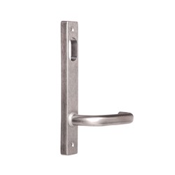 Lockwood Furniture Narrow Square End Plate Visible Fix with Cylinder Hole and 70 Lever Satin Chrome - 4901/70SC