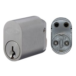 BRAVA Metro Oval Cylinder LW5 Profile KD with U Cam Drilled M4 for Extension Satin Chrome - 5070M4USCKD
