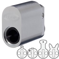 BRAVA Metro Oval Cylinder without Barrel with X W Z & R Cams Brushed Chrome - 5070UCPLP