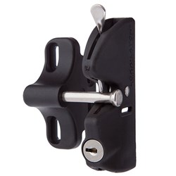 D&D LokkLatch S2 Lockable Gate Latch with LF31R Wafer Cylinder Black - LLAA