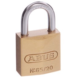 ABUS 65 Series Premium Padlock with 20mm Brass Body and 11.5mm Hardened Steel Shackle KA 205 - 65/20KA5
