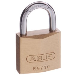 ABUS 65 Series Premium Padlock with 30mm Brass Body and 17mm Hardened Steel Shackle KA 6304 - 65/30KA14