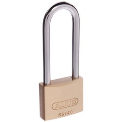 ABUS 65 Series Premium Padlock with 40mm Brass Body and 63mm Hardened Steel Shackle KA 6401 - 65/40HB63KA11