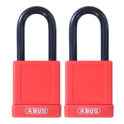 ABUS Padlock 74/40 Red Keyed Alike in Pairs Boxed