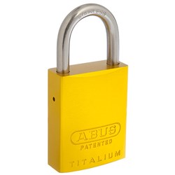 ABUS P/LOCK 83ALIB/40 YEL KD with 25MM SS SHACKLE