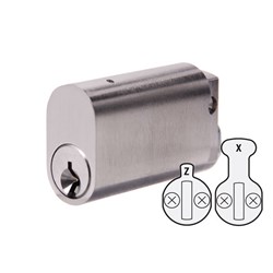 ABUS Oval Cylinder Extended 50mm LW5 Profile KD with X and Z Cam Satin Chrome 50mm