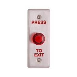 ACSS PRESS TO EXIT BUTTON with LIGHT RED NARROW PBN01