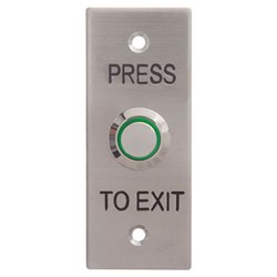 Neptune Press to Exit Illuminated Button with Architrave Stainless Steel Faceplate - WES1611