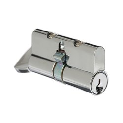 Austral Euro Single Cylinder and LH Turn with Lazy Cam and Stop Spring to suit Ultimate Series LW4 Profile KD Rekeyable Chrome Plate 62mm - AA8C4LHTT/KD