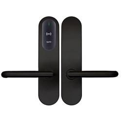 SALTO XS4 Original+ Escutcheon, Mifare BLE, ANSI 67mm Wide Body, Z Handles in Black Finish, Black Reader, U Spindle Kit, For Outdoor Use