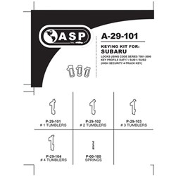 ASP KEYING KIT A29-101 SUBARU