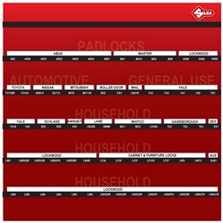 Silca corflute backing board, small size, with key range marked, 650 x 650, for 84-hook frame