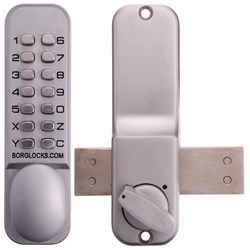 Borg Mechanical Digital Door Lock with Knob and Rim Mount Deadbolt Satin Chrome - BL2005SC