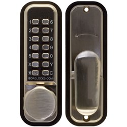 Borg Mechanical Digital Door Lock with Knob Easicode Pro and Holdback Satin Stainless - BL2501SSECP