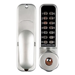Borg Mechanical Digital Door Lock with Knob Key Override and Easicode Pro Satin Chrome - BL2701SCECP