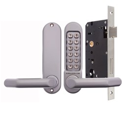 Borg Mechanical Digital Door Lock with Lever and 60mm Backset Euro Mortise Lock Satin Chrome - BL5000SC