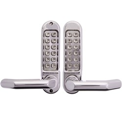 Borg Mechanical Digital Door Lock with Lever Back to Back Keypads External Grade Chrome Plate - BL5051MG