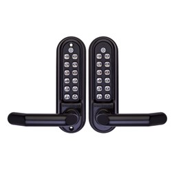 Borg Mechanical Digital Door Lock with Lever Back to Back Easicode Pro Keypads Marine Grade Black - BL5051MGPROECP