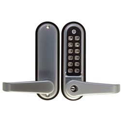 Borg Mechanical Digital Door Lock with Lever Easicode Pro and Key Override Satin Chrome - BL5701SCECP