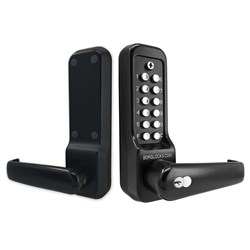 Borg Mechanical Heavy Duty Digital Door Lock with Lever Easicode Pro Keypad and SFIC Key Override Marine Grade Black - BL7701MGPROECP