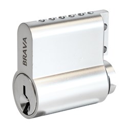 BRAVA Metro 90555 Modular Keyed Cylinder Section LW4 Profile KD Satin Chrome