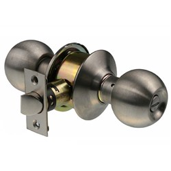 BRAVA Urban Cylindrical Privacy Knob Set with Adjustable 60/70mm Backset Satin Stainless Steel - BRC3610B