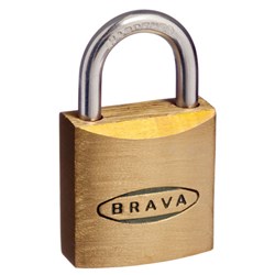 BRAVA 20mm Padlock KA3 311 Brass with Steel Shackle - BRP20KA3