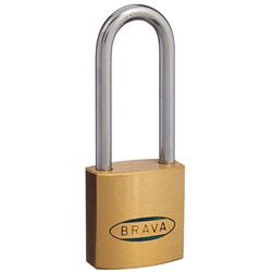 BRAVA 30mm Padlock KA6 4242 Brass with 45mm Steel Shackle - BRP3045KA6